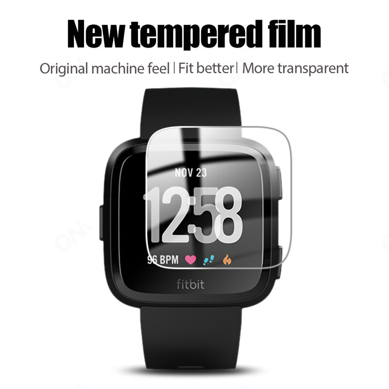 9H قسط الزجاج المقسى ل Fitbit فيرسا و فيرسا لايت Smartwatch واقي للشاشة فيلم الملحقات (وليس ل فيرسا 2)