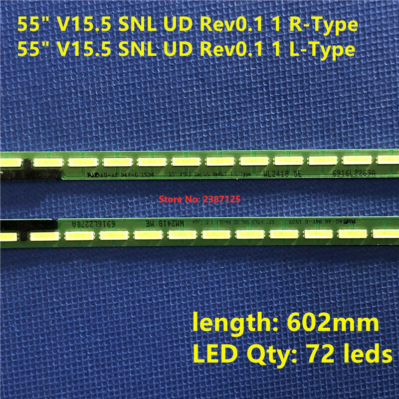 LED قطاع 72 المصابيح ل 55 "V15.5 SNL UD Rev0.1 1 L R نوع 6916L-2270A 6922L-0174A 55G7200 55Q2R 55UH7500 55PUF6250/T3 lc550ige