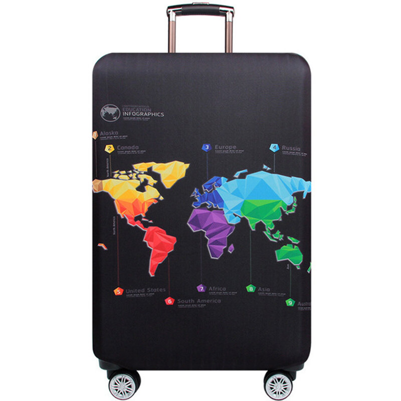 خريطة العالم تصميم الأمتعة الغطاء الواقي السفر حافظة لحقيبة السفر مطاطا الغبار حالات لمدة 18 إلى 32 بوصة إكسسوارات السفر