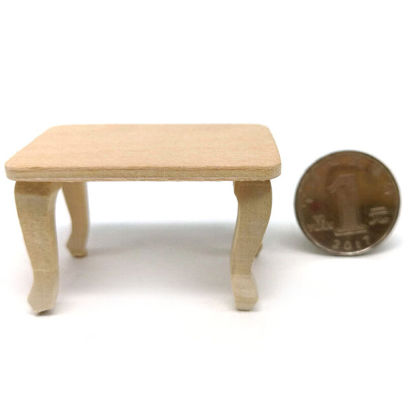 طاولة خشبية صغيرة الأثاث اللعب 1:12 دمية مصغرة الملحقات لتقوم بها بنفسك بيت الدمية ديكور الطفل ألعاب أطفال