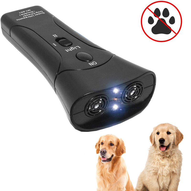 D5 مصباح يدوي LED مع كلب مبيد للحشرات مكافحة نباح وقف النباح التدريب جهاز المدرب بالموجات فوق الصوتية مكافحة نباح دون بطارية