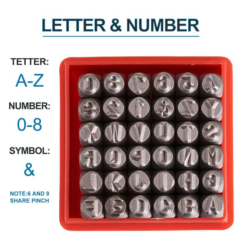 36 قطعة/صندوق الحديد المعادن Stamps عدد 0 ~ 8 إلكتروني الأبجدية A-Z أدوات ختم لطباعة المعادن البلاستيك الخشب والجلود والمجوهرات شعار DIY بها بنفسك