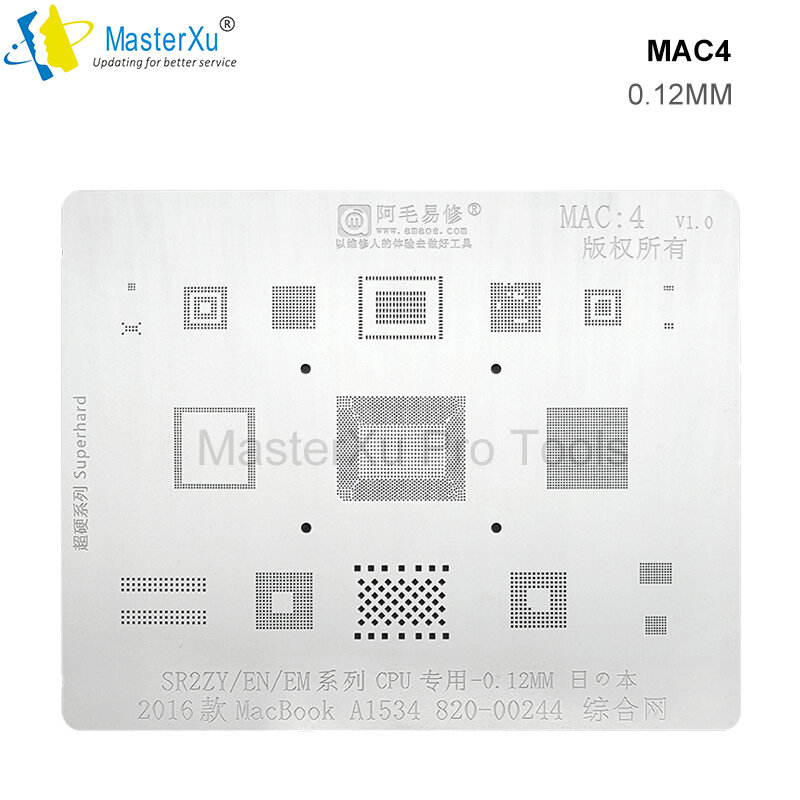 AMAOE Universial MAC1 2 3 4 5 6 7 8 9 بغا الاستنسل Reballing 0.12 مللي متر لماك SR23G A1534 SSD بغا/SSD 108 BGA136 BGA128 SR2ZY