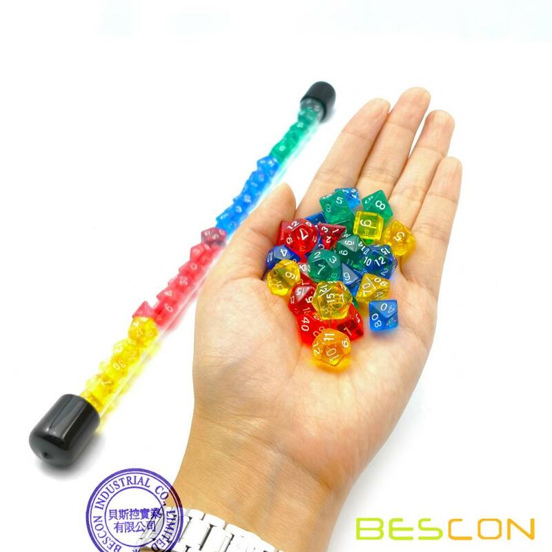 Bescon-مجموعة النرد الصغيرة متعددة السطوح ، مجموعة من 28 قطعة ، متعددة السطوح ، شفافة وملونة ، نرد آر بي جي صغير ، مجموعة أحجار كريمة صغيرة ، 4 × 7 قطع