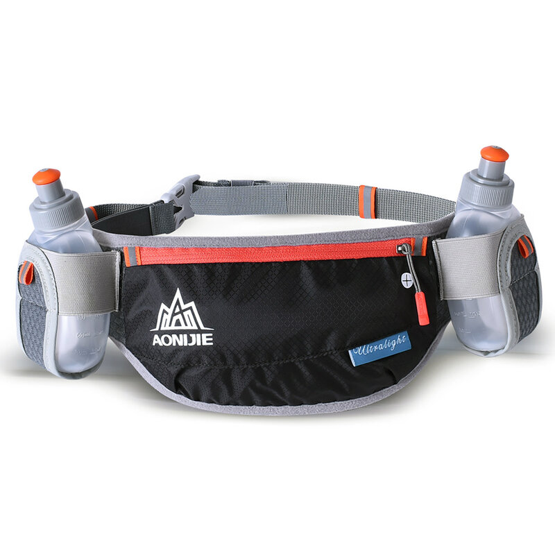 AONIJIE تشغيل الترطيب الخصر حزمة مع اثنين من زجاجة ماء 170 مللي حزام حقيبة زجاجة حامل هاتف مقاوم للماء الركض