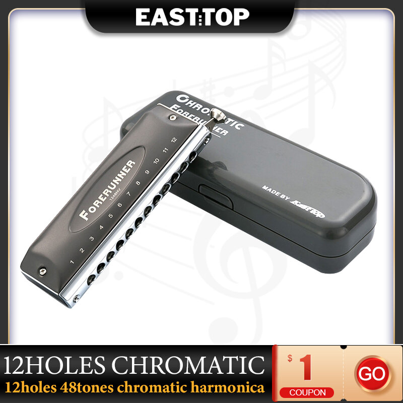 EASTTOP هارمونيكا الآلات الموسيقية مفتاح C 12 ثقوب 48 نغمات لوني الأجهزة الموسيقية لوني تنافسية 1248NV