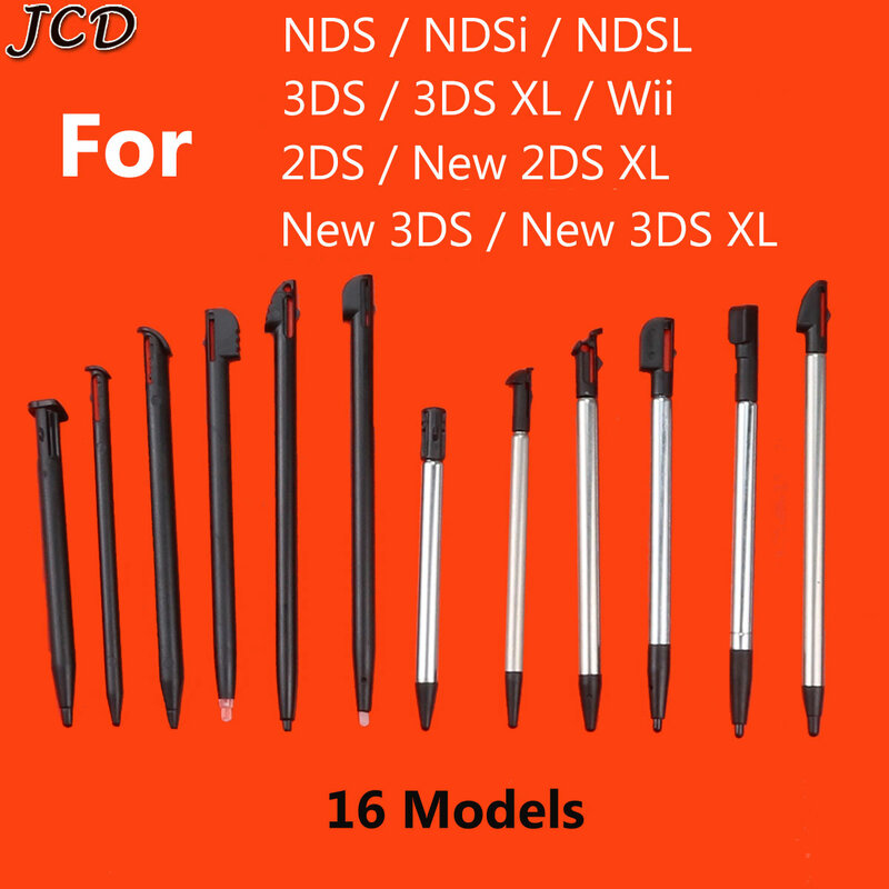 قلم JCD معدني تلسكوبي ستايلس بلاستيك شاشة تعمل باللمس ل 2DS 3DS جديد 2DS LL XL جديد 3DS XL ل NDSL DS لايت NDSi NDS وي