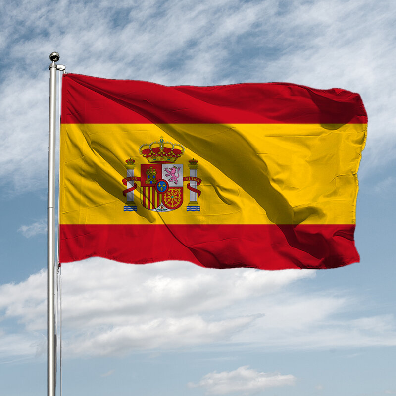 شحن مجاني اسبانيا العلم الوطني 90x150 سنتيمتر البوليستر لا تتلاشى ESP ES Espana الإسبانية العلم راية للاحتفال أعلام كبيرة