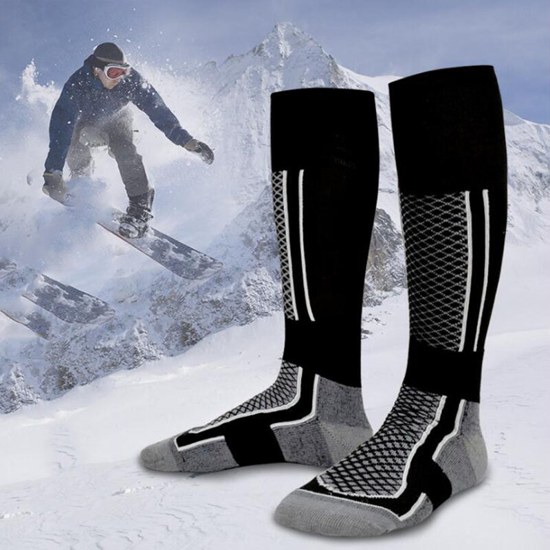جديد تزلج الجوارب سميكة القطن الرياضة على الجليد الدراجات التزلج جوارب لكرة القدم الرجال النساء امتصاص الرطوبة عالية مطاطا الحرارية الجوارب