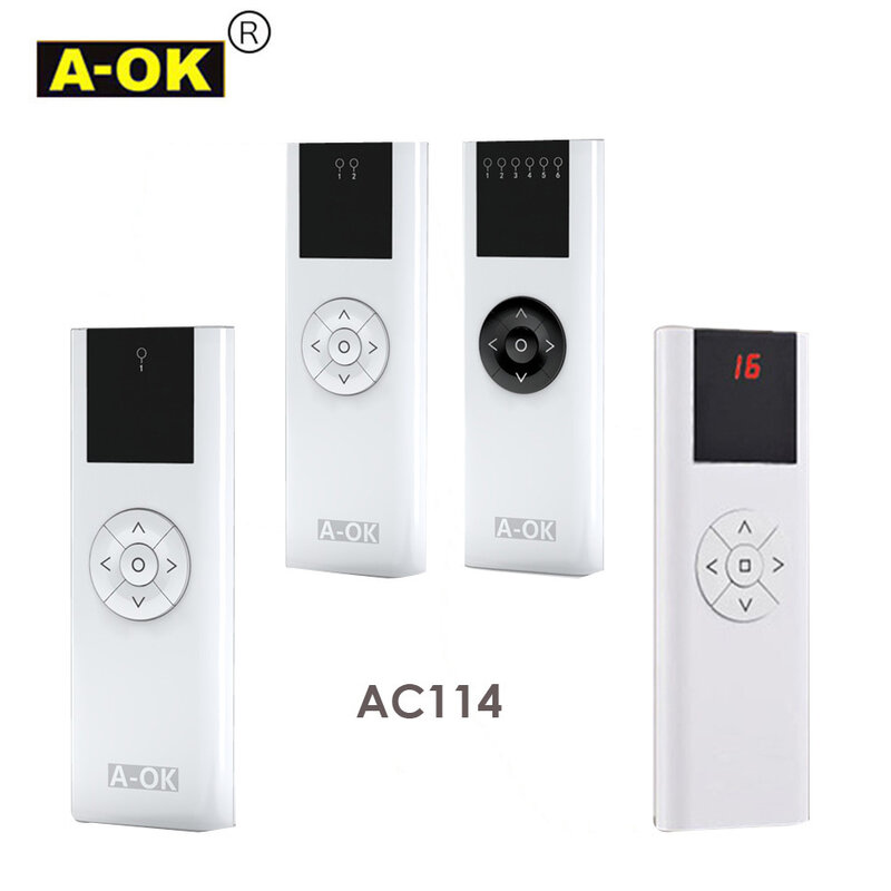 A-OK AC114-1/2/6/16 قناة تحكم عن بعد ، RF433 الارسال اللاسلكي ، ل A-OK RF433 محرك الستائر/أنبوبي موتور ، اكسسوارات