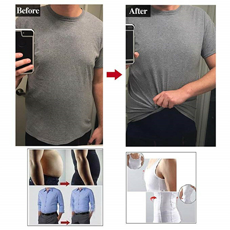 CXZD الرجال ضغط قميص ملابس داخلية التخسيس الجسم المشكل الصدرية فقدان الوزن تانك الأعلى مشد سترة البطن البطن السيطرة