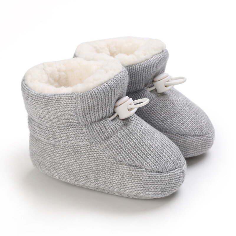 طفل الشتاء الأحذية الدافئة حديثي الولادة Prewalkers القطن للجنسين طفل بنين بنات الأولى مشوا محبوك الأحذية أحذية الملاعب المغطاة