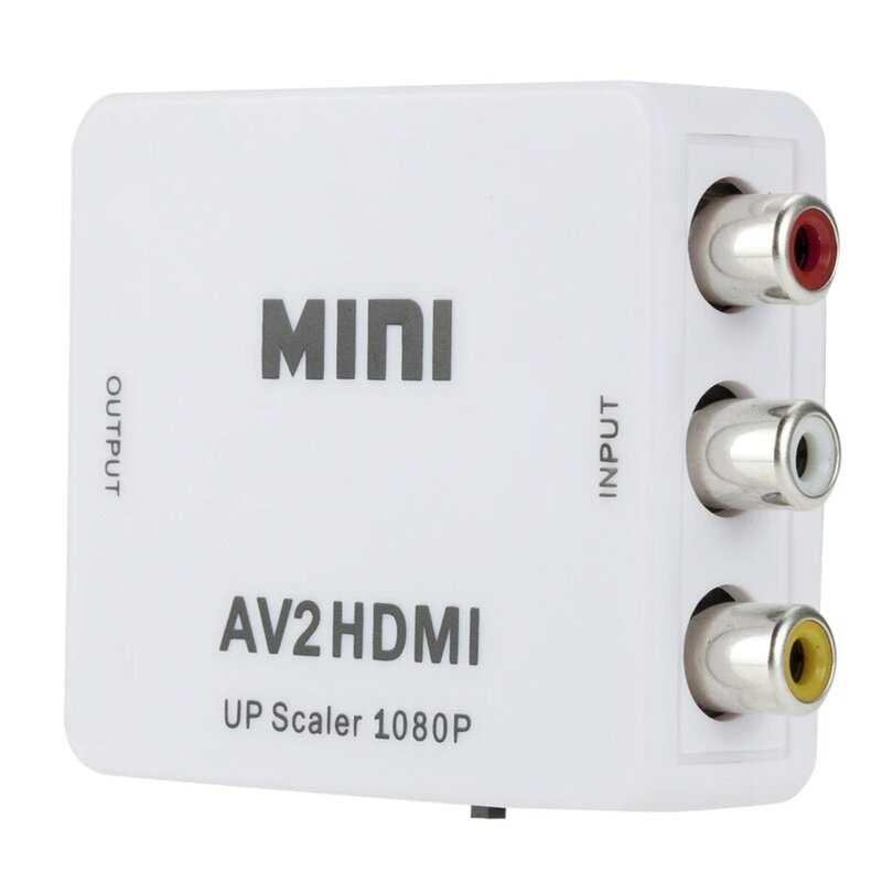 1080P HDMI-متوافق مع AV Scaler محول فيديو مركب محول RCA إلى HDMI متوافق CVSB L/R فيديو قشارة محول صندوق