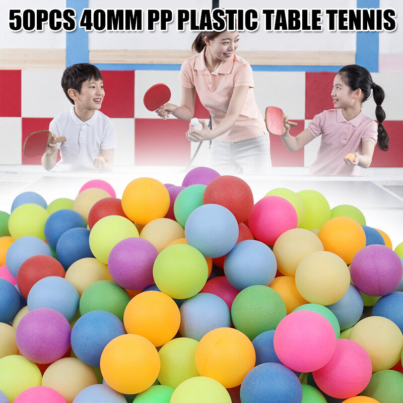 40 مللي متر كرات تنس الطاولة 2.4g ألوان عشوائية 50 قطعة/الحزمة كرات ملونة بينغ بونغ للألعاب الرياضية في الهواء الطلق مجموعة الترفيه