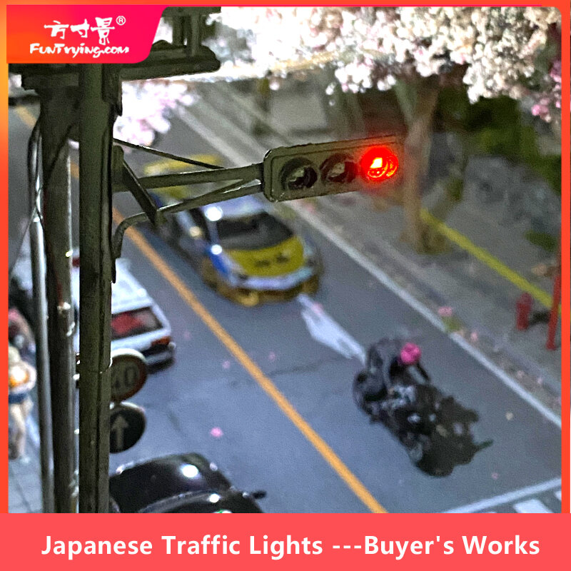 1:64 مقياس إشارة المرور نموذج صغير الأحمر والأخضر إشارة محاكاة مصباح متغير طاولة الرمل مدينة الطريق السريع إشارات المرور 100 مللي متر