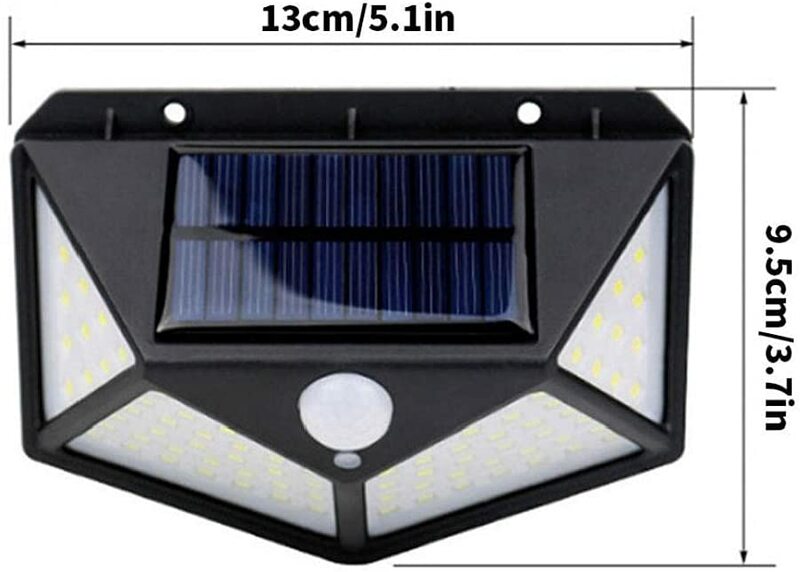 في الهواء الطلق 100 LED أضواء الشمسية عاكس 3 أوضاع الإضاءة محس حركة أضواء أمنية ، مقاوم للماء مصباح تعمل بالطاقة الشمسية