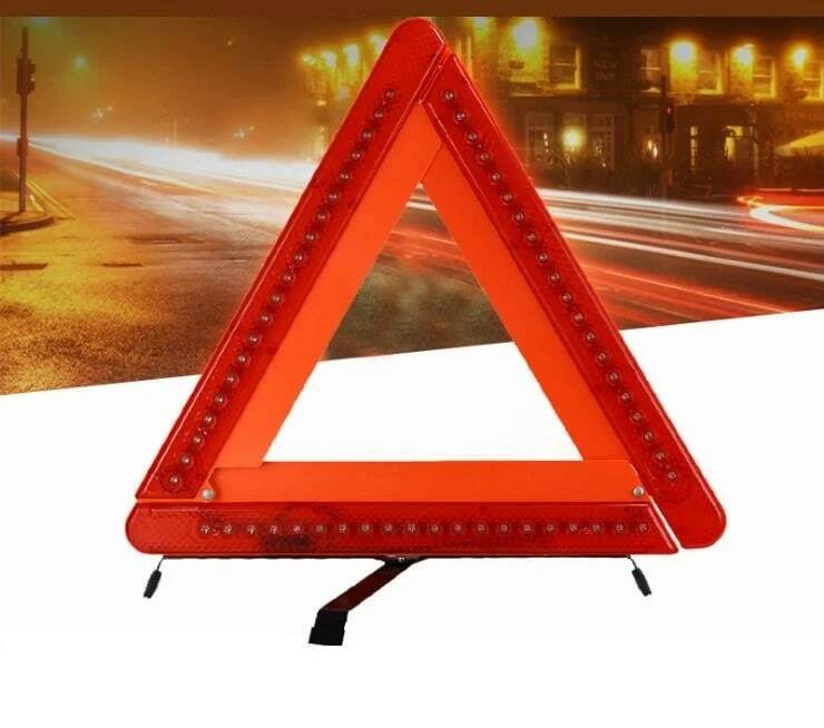 طوي حاجز الطريق LED تحذير مثلث السلامة في حالات الطوارئ عاكس وقف الخطر الأحمر علامة مركبة الطوارئ مثلث ترايبود