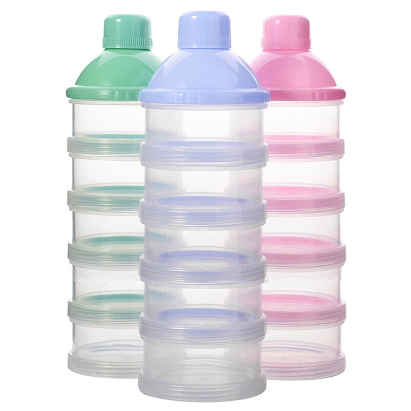 5 طبقة شبكة صيغة موزع الحليب المجفف الطفل اكسسوارات البلاستيك الحبوب الغذاء الحاويات الرضع تغذية صندوق تخزين للإزالة