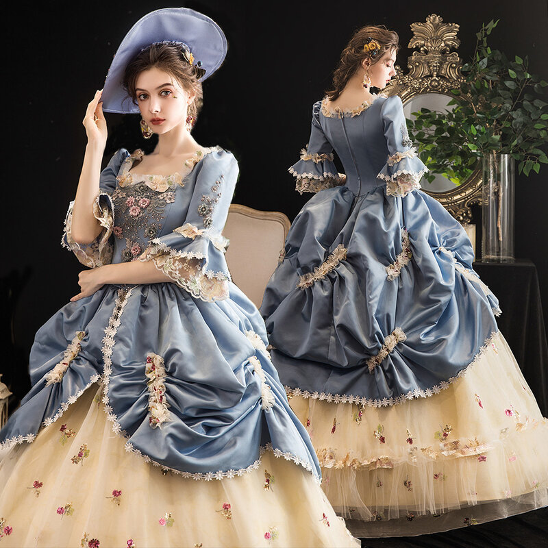 فستان سهرة من KEMAO عالي الجودة على شكل كرة روكوكو الباروك ماري انطوانت القرن 18th عصر النهضة التاريخي