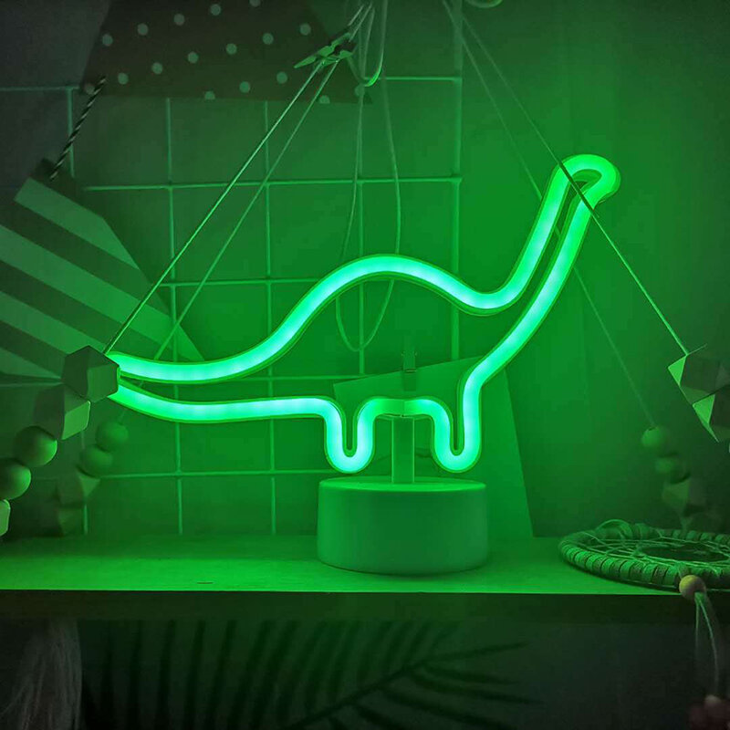 ديناصور على شكل ثلاثية الأبعاد LED ضوء الليل مع مصباح أخضر بطارية تعمل بالطاقة الطفل الحضانة ضوء الليل لغرفة الأطفال هدايا عيد ميلاد