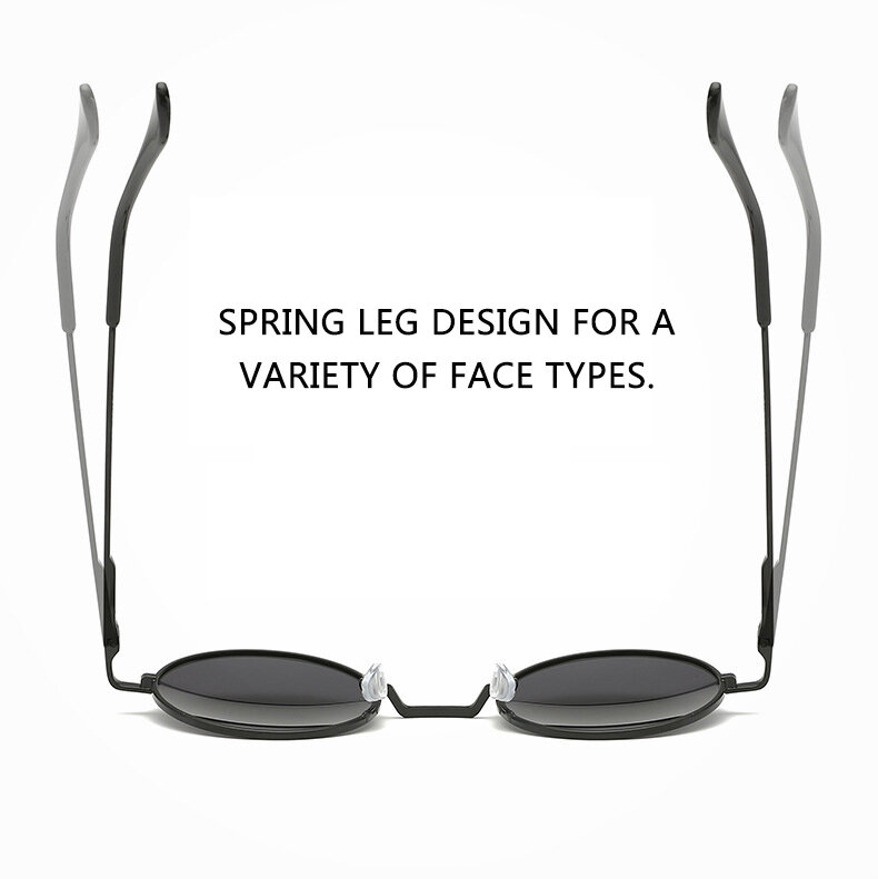 ريترو الشرير نمط مستديرة الاستقطاب النظارات الشمسية الرجال النساء العلامة التجارية مصمم إطار معدني مستدير عالية الجودة نظارات شمسية UV400