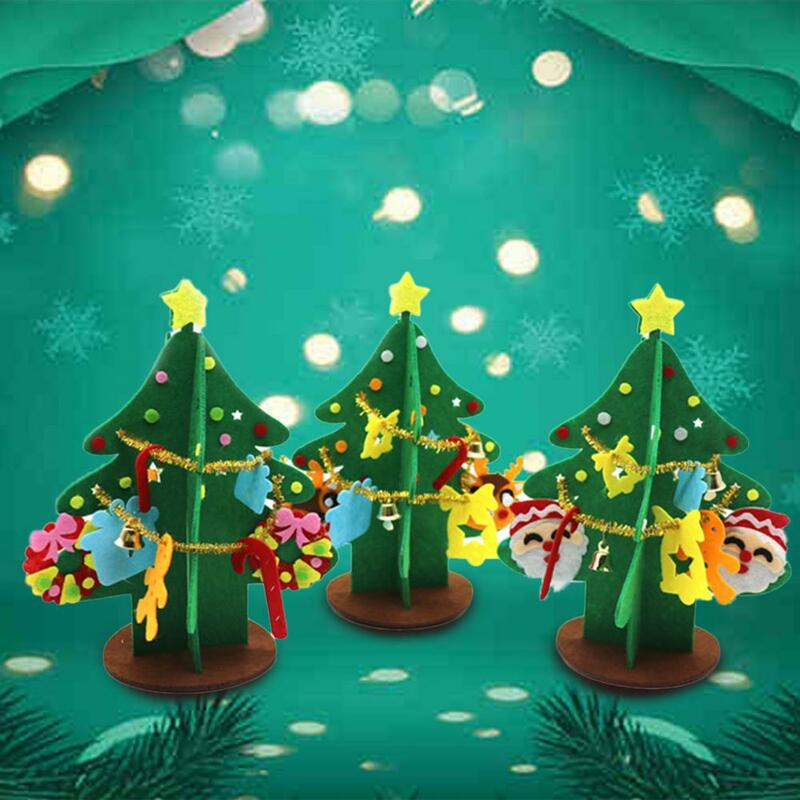 1 مجموعة شجرة عيد الميلاد الحرفية التجمع بسهولة الزخرفية غير المنسوجة النسيج DIY بها بنفسك مثيرة للاهتمام اليدوية شجرة عيد الميلاد الحرفية عدة ل Fes