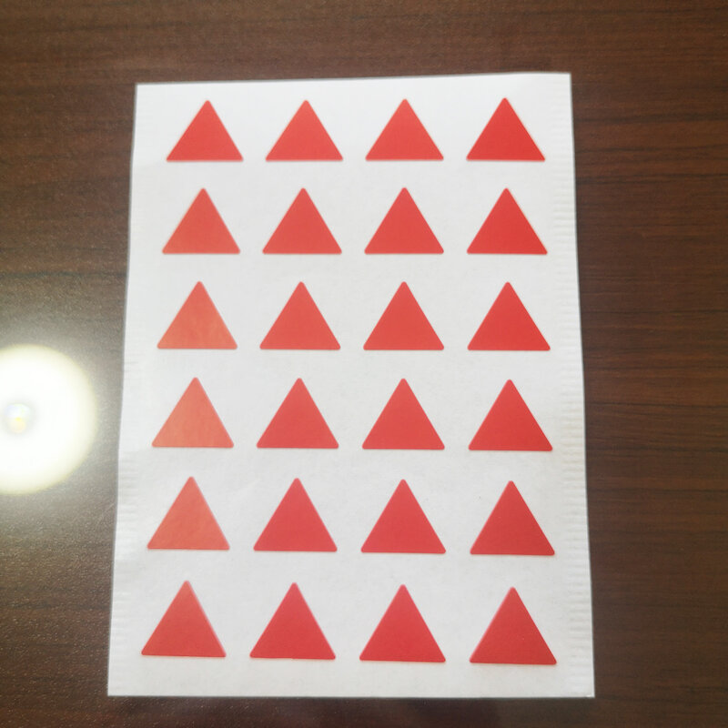 240 قطعة 16x14 مللي متر مثلث الشكل لون ورقة ملصقات ، أخضر/برتقالي/أحمر/أصفر/مزيج ، OF07