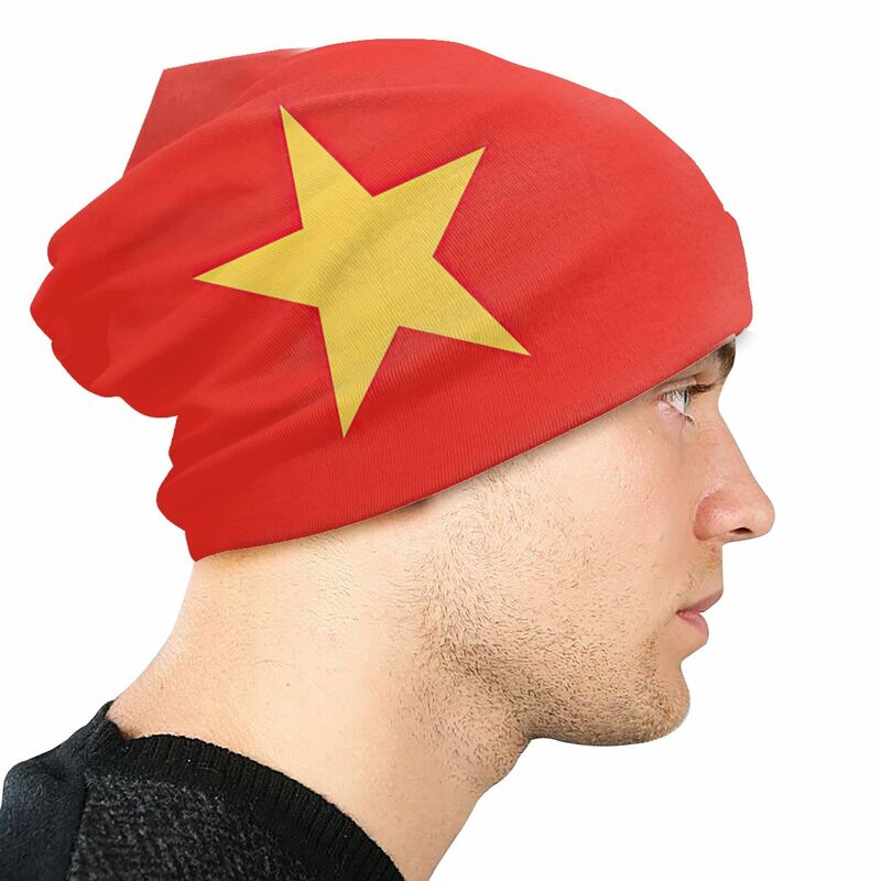 علم فيتنام بيني البلوز قبعة مريحة ، الكبار الرجال المرأة متماسكة قبعة