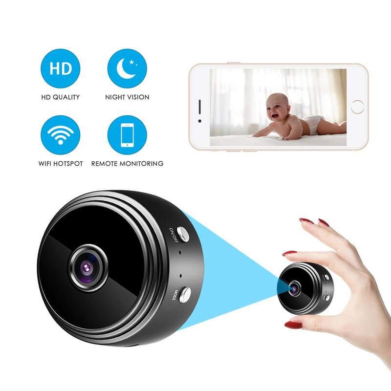الأكثر مبيعًا كاميرا لاسلكية 720P مزودة بخاصية Wifi كاميرات صغيرة محمولة رياضية مع نقطة اتصال نقطة اتصال للمنزل