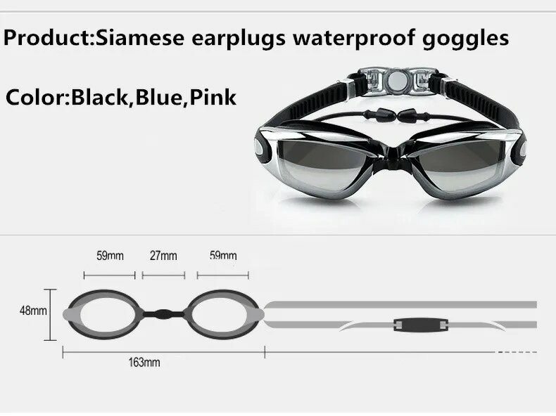 المهنية نظارات السباحة نظارات السباحة مع سدادات الأنف كليب بالكهرباء للماء سيليكون очки для плавания adluts
