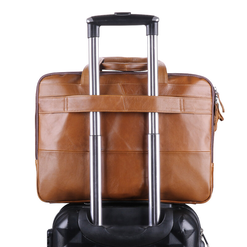 JOYIR-حقيبة كتف جلدية أصلية للرجال ، حقيبة كمبيوتر محمول مقاس 17 بوصة ، حقيبة سفر كبيرة