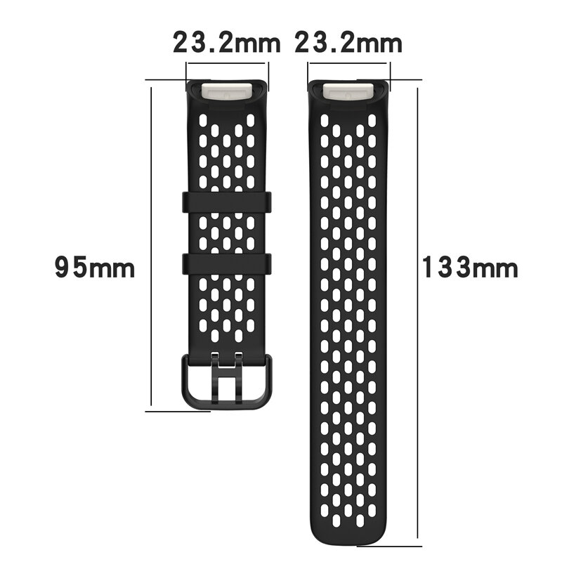 حزام مطاطي قابل للتنفس لشحن Fitbit 5 ، بديل رياضي ، سوار معصم سيليكون لسوار ساعة Fitbit Charge6