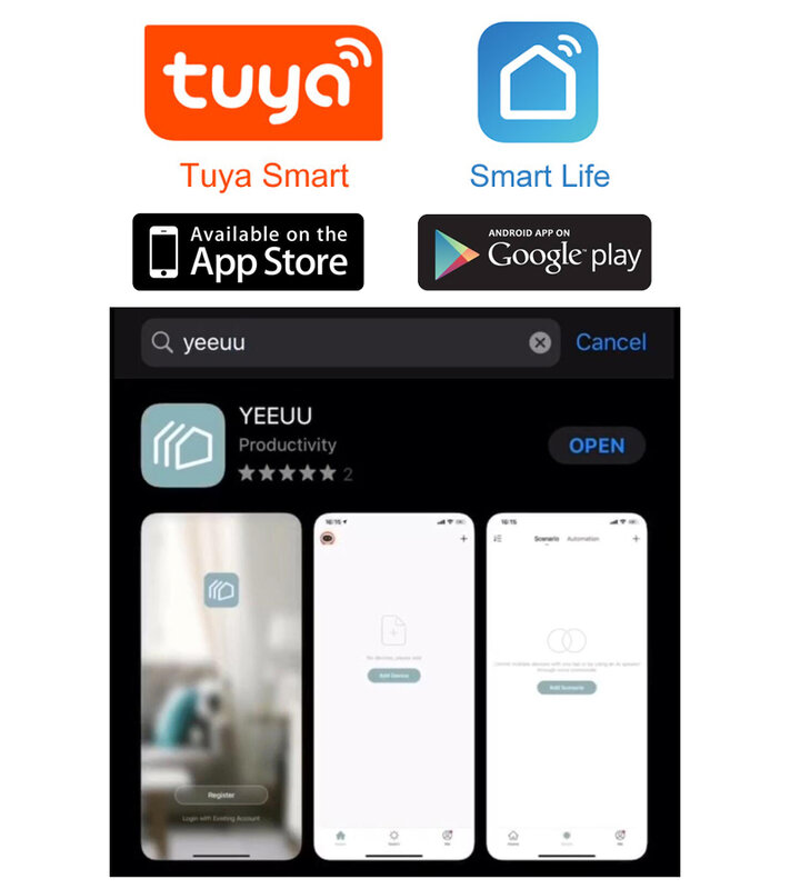 Tuya قفل الذكية YEEUU R2 الذكية مقبض طويل قفل الباب بصمة/NEC بطاقة/التطبيق المحمول مع قفل دعم تويا/اليكسا/جوجل الرئيسية