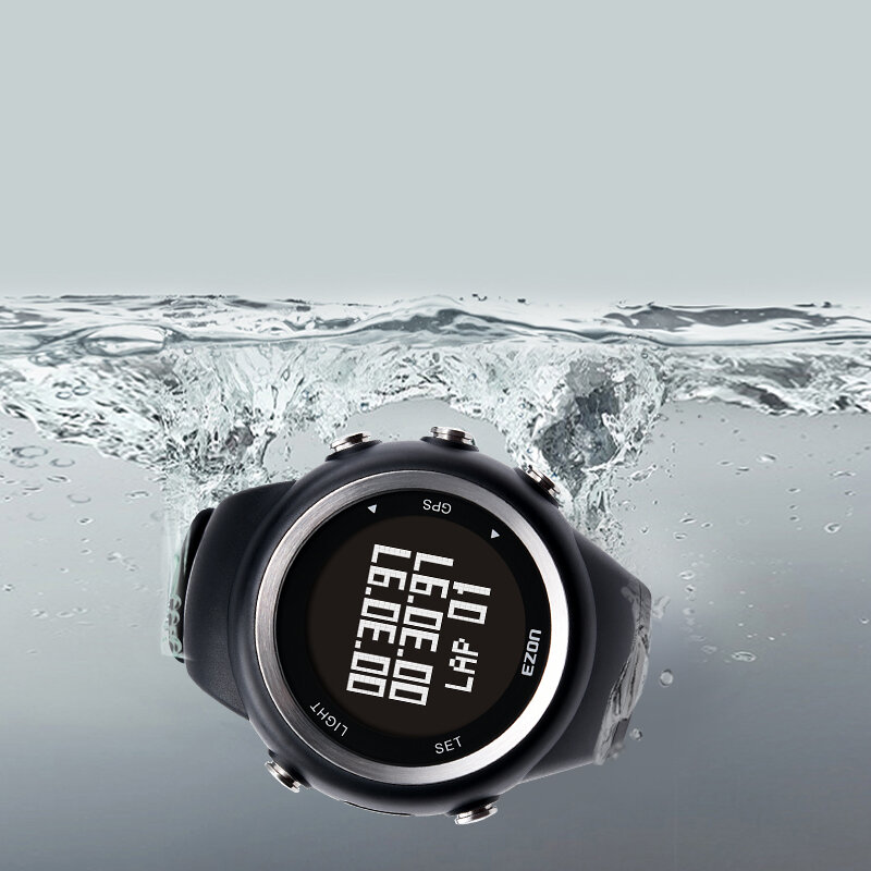 الرجال الرقمية ساعة يد رياضية لتحديد المواقع تشغيل ساعة مع سرعة وتيرة المسافة حرق السعرات الحرارية ساعة توقيت 50 متر مقاوم للماء EZON T031