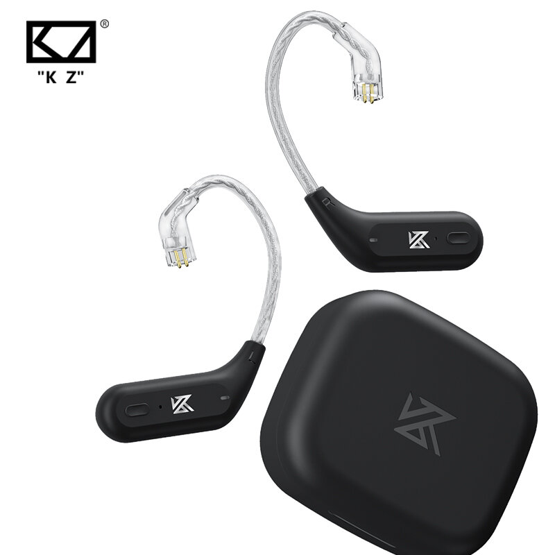 KZ AZ09 سماعات لاسلكية بلوتوث متوافقة 5.2 لاسلكية الأذن هوك C دبوس سماعات الكابلات موصل مع علبة شحن