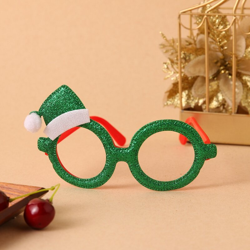 ALIUTOM-إطار نظارات الكريسماس ، رسوم متحركة لطيفة ، إطار نظارات متلألئ ، بدون عدسات ، زينة سانتا لعيد الميلاد ، المنزل ، السنة الجديدة ، هدايا للأطفال
