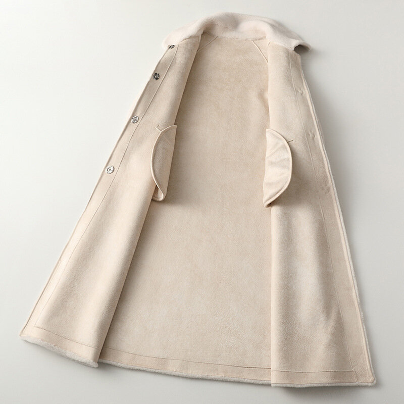 الفراء الحقيقي معطف المرأة الأغنام Shearling الشتاء معطف ملابس النساء 2020 الكورية 100% الصوف سترة دافئة معطف HQ19-XNXE120C YY1849