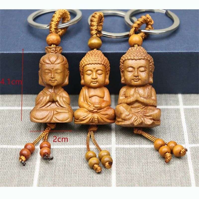 حلقة مفاتيح راهب بودا ، حامل مفاتيح ، سلسلة مفاتيح منحوتة ، إكسسوارات متدلية