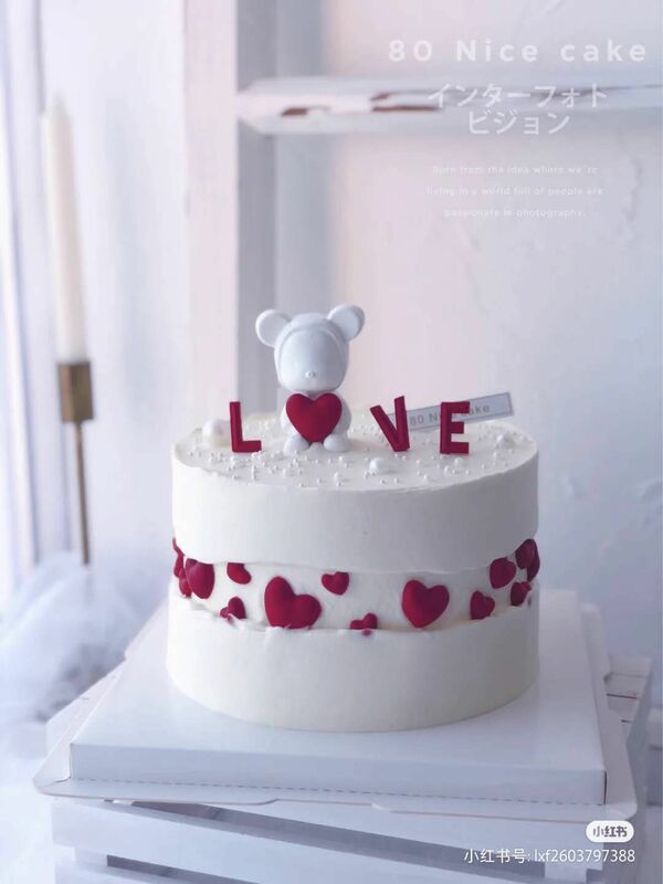 أنا أحبك كعكة توبر الأحمر القلب الحب العلم كعكة توبر الزفاف عيد الحب حفلة الذكرى DIY بها بنفسك كعكة لوازم الديكور