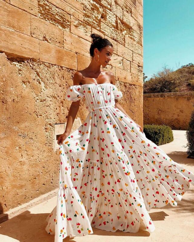 الصيف المرأة فستان مثير حمالة اتجاه واحد الرقبة صديرية دائرية كبيرة سوينغ شاطئ عطلة شاطئ البحر فستان قطعة واحدة