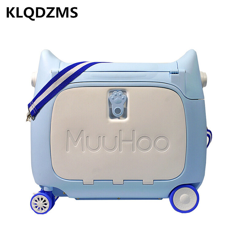 KLQDZMS الأطفال متعددة الوظائف المتداول حقيبة 20 بوصة الاطفال ركوب الأمتعة الكرتون الطفل حقيبة تروللي بعجلات حقيبة يد