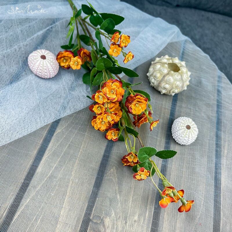 SunMade الفاخرة وردة صغيرة فرع طويل زهور صغيرة تقع الزينة فلوريس مصطنع ديكور المنزل الزفاف لتقوم بها بنفسك