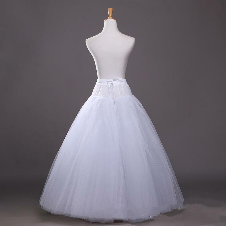 ثوب نسائي من التول الأبيض لفستان الزفاف ، ثوب نسائي من التول الأبيض بتصميم A-Line ، 4 طبقات بدون أطواق ، إكسسوارات الزفاف ، ثوب نسائي طويل