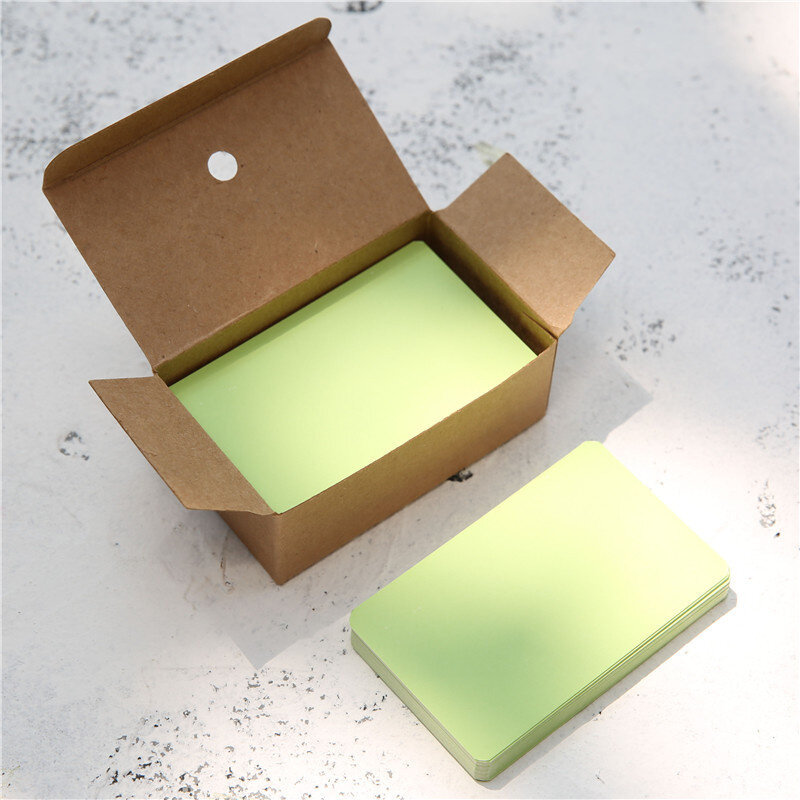 100 قطعة/صندوق كرافت ورقة بطاقة اللون فارغة بطاقة الأعمال رسالة شكرا لك بطاقة الكتابة بطاقة تسمية المرجعية بطاقة التعلم