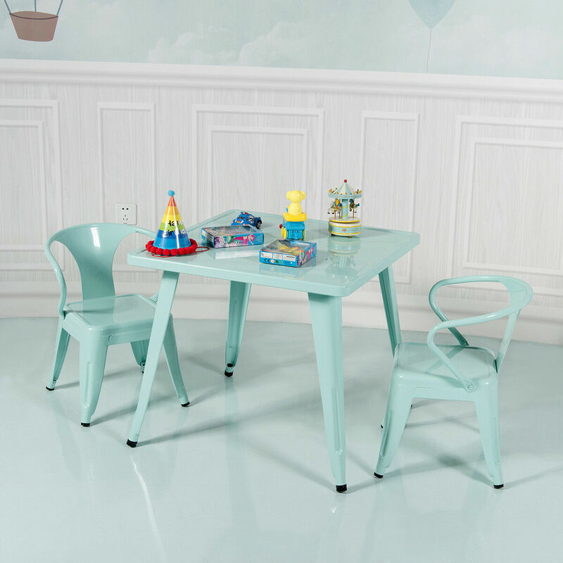 طاولة مربعة فولاذية للأطفال ، طاولة تعلم ، منزلية وخارجية ، 27 بوصة