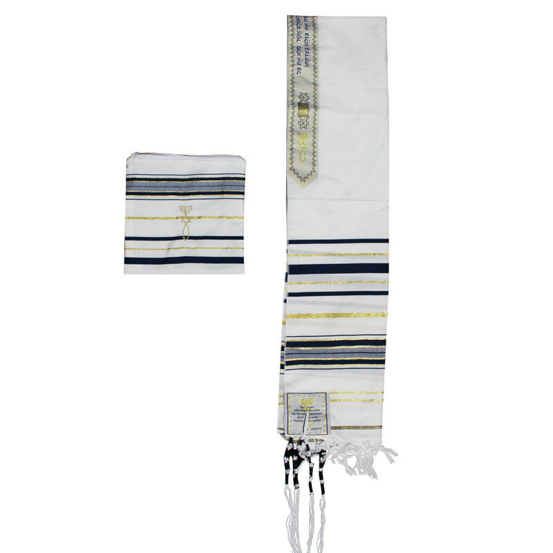 رداء نسائي من Jedaica Tallit شال إسرائيل Talit مع حقيبة تاليس من البوليستر يلتف الصلاة 50x180cm
