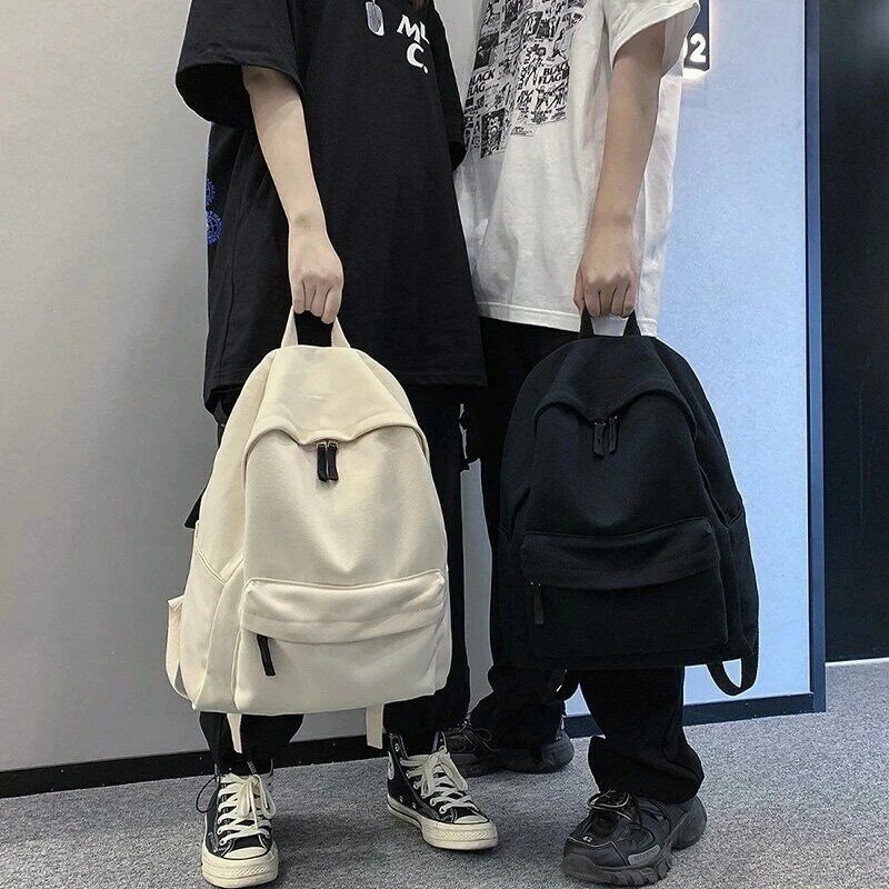 المرأة على ظهره المتضخم الهيب هوب موضة الصلبة سستة قماش Harajuku حقيبة كتف المراهقين حقيبة مدرسية للبنات Kawaii الإناث حقيبة