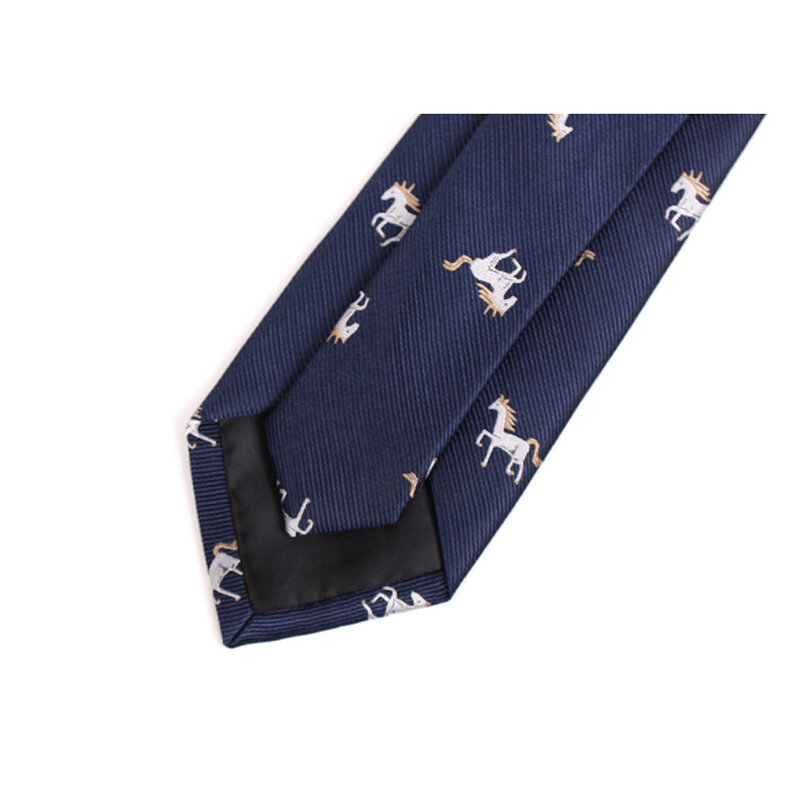 7 سنتيمتر الأزرق العلامة التجارية مصمم الحصان الجاكار عالية الجودة موضة العلاقات الرسمية للرجال بدلة عمل العمل ربطة العنق مع صندوق هدية