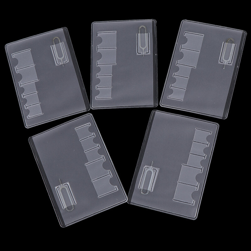 5 قطعة/الوحدة العالمي 6 سيم بطاقة تخزين حالة مربع حقيبة حمل سهل واضح حامي المحمولة ل سيم بطاقة الذاكرة