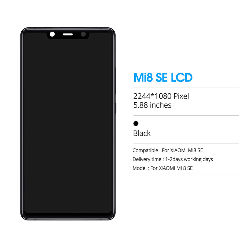 5.88 ''lcd ل شاومي MI Mi8 SE / MI8SE LCD عرض + شاشة تعمل باللمس محول الأرقام الجمعية استبدال ل شاومي Mi 8SE / Mi 8 SE LCD